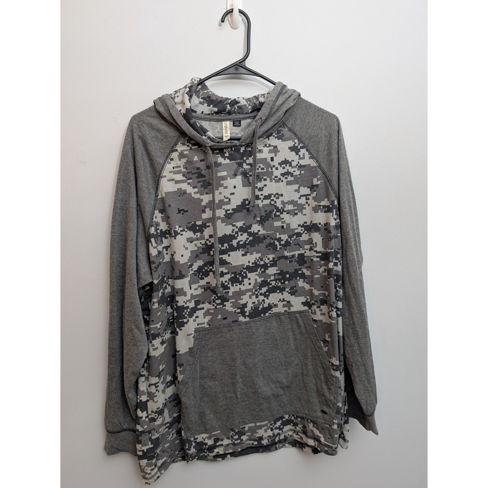 D2 Men's Univibe Gray Camo Pullover Hoodie Size Large